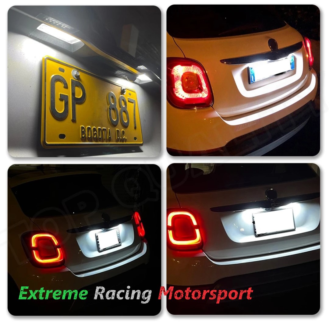 Xtreme Racing Accessori per Illuminazione LED placchette luci targa Fiat 500X 14-25 coppia