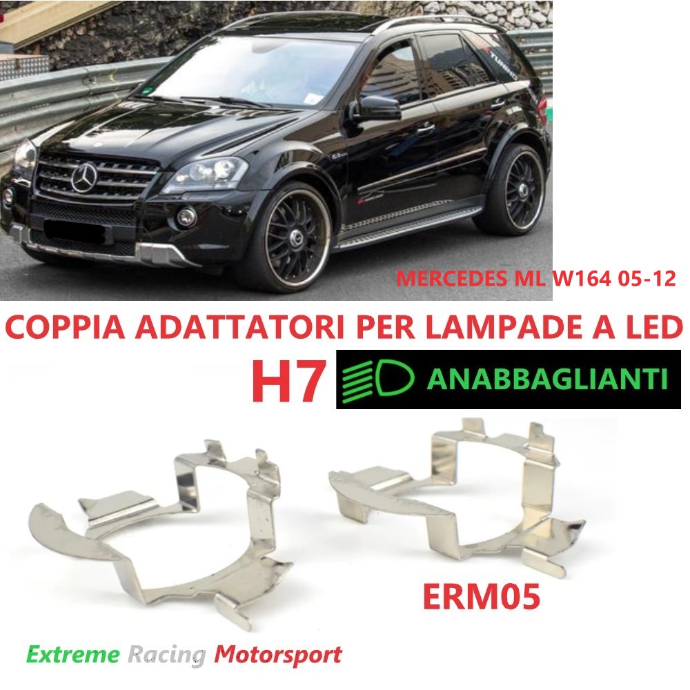 Xtreme Racing Accessori per Illuminazione LED ERM005 Mercedes ML W164 05-12 adattatori H7 coppia metallo