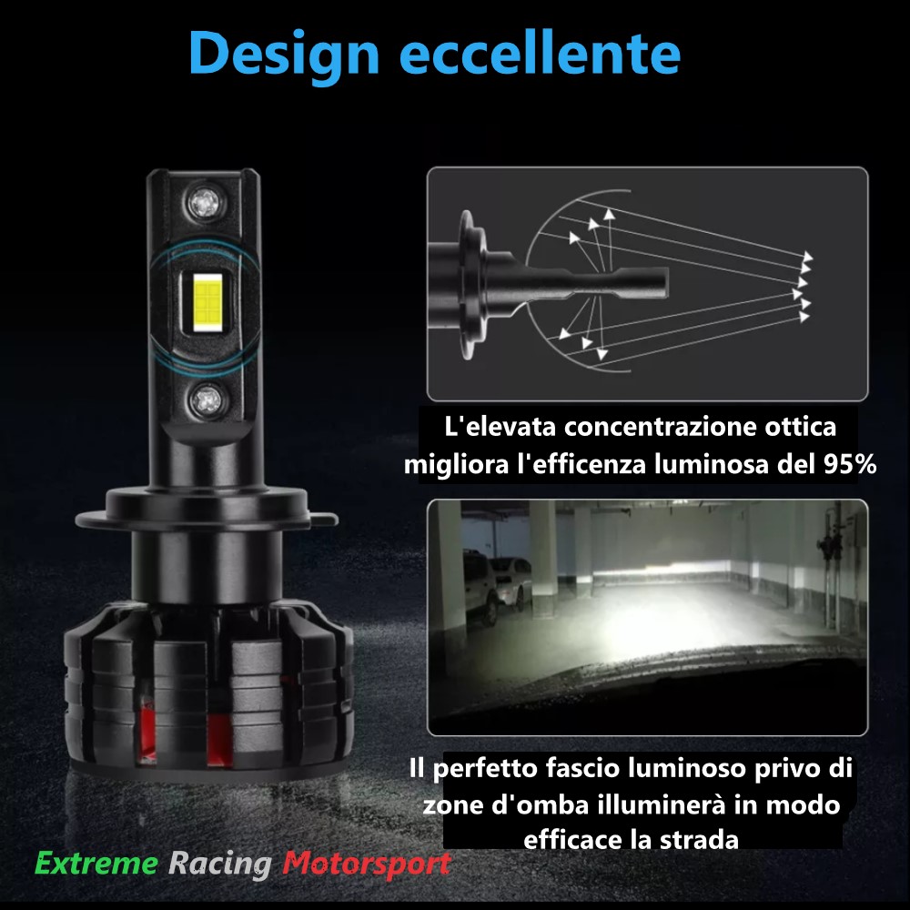 Xtreme Racing Lampadine LED Lampade Led ERM V1 Black Edition H5 coppia 6000K CANBUS