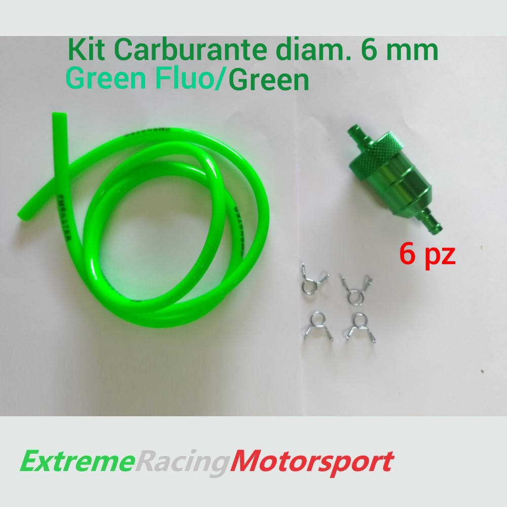 Xtreme Racing Impianto Carburante tubo benzina 5×7 mm verde 1 m con filtro