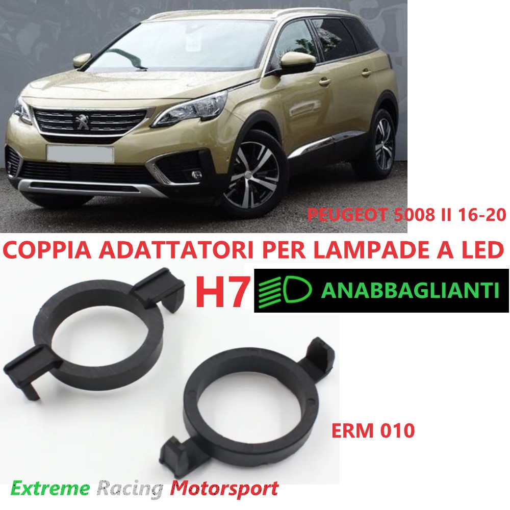Xtreme Racing Accessori per Illuminazione LED ERM010 adattatori H7 Peugeot 5008 II 16-20 ABS