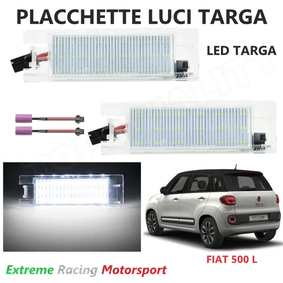 Xtreme Racing Accessori per Illuminazione LED Fiat 500L 12-22 placchette luci targa coppia IP68