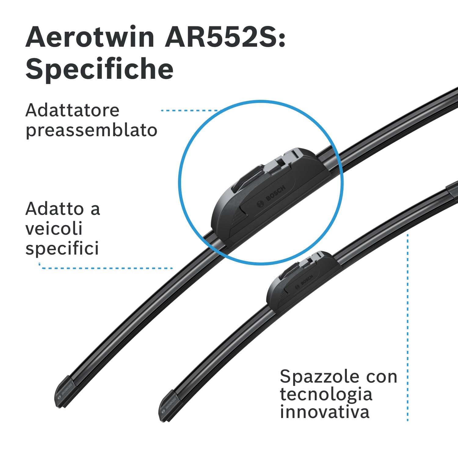 Bosch Spazzole tergicristallo AR552S anteriori 550/400 mm