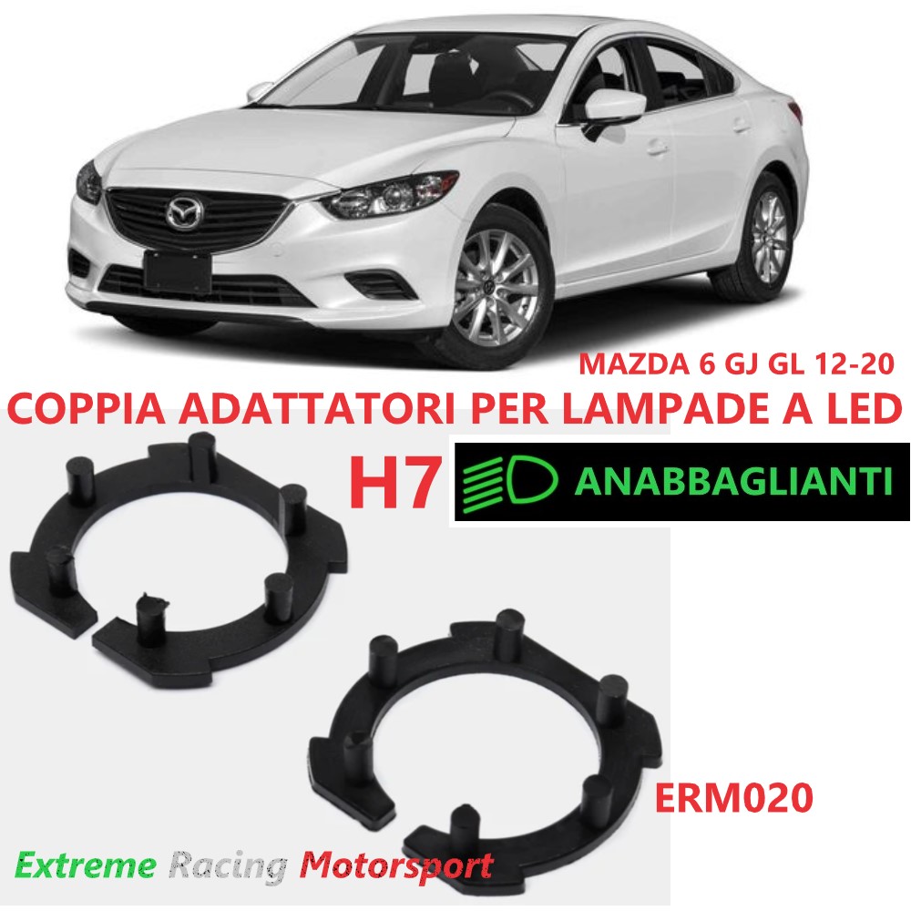 Xtreme Racing Accessori per Illuminazione LED ERM020 Mazda 6 GJ GL 12-20 adattatori H7 LED coppia