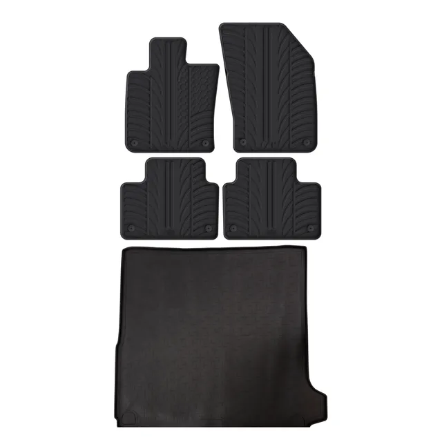 Travall Bundles Volvo V60 Rubber Boot Liner and Rubber Car Mats kit gomma