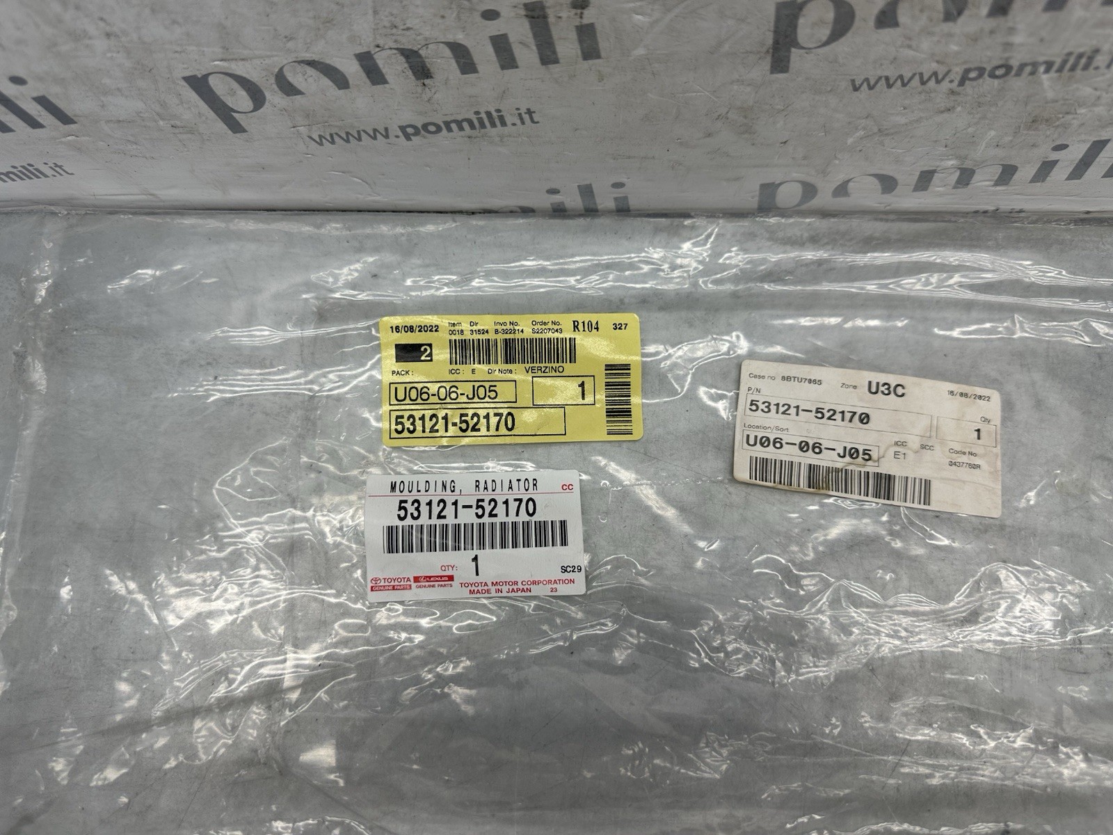 Pomili Lamierati esterni Toyota Yaris 53121-52170 modanatura griglia nuova