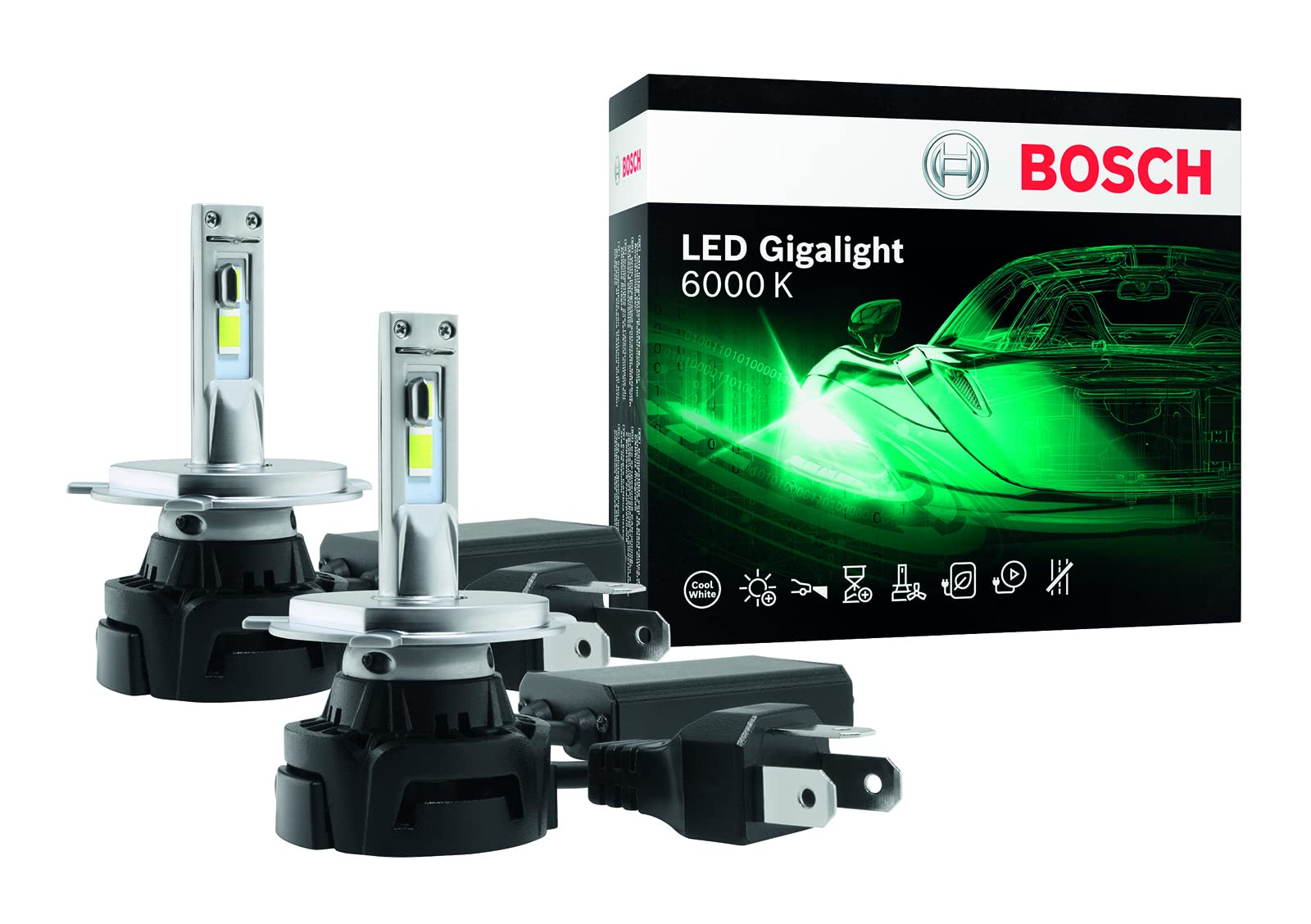 Bosch Lampadine e illuminazione H4 LED Gigalight lampadine 2 pezzi 6000K