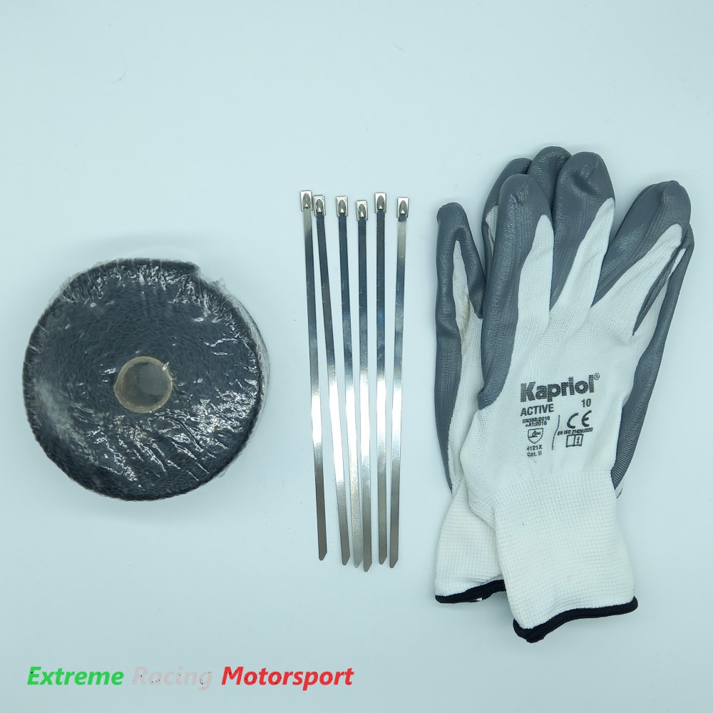 Xtreme Racing Impianto Carburante e Regolatori di Pressione Benda Termica con kit montaggio per Collettori NERA 10 m resistente al calore