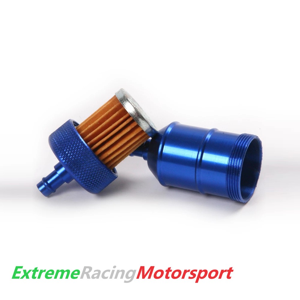 Xtreme Racing Filtri Olio e Carburante filtro carburante alluminio blu 78x30 mm 6 mm bassa pressione
