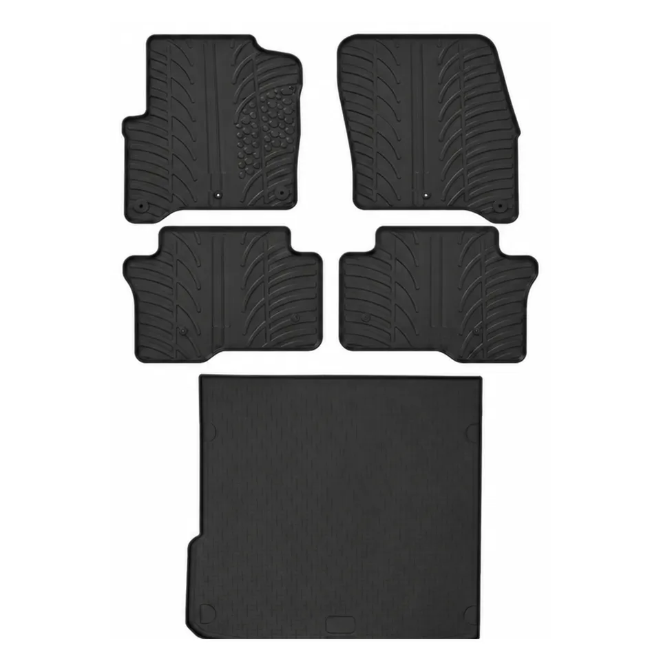 Travall Bundles Audi Q7 Tappetino bagagliaio e tappetini auto in gomma 2006-2015 kit 2 pezzi resistente