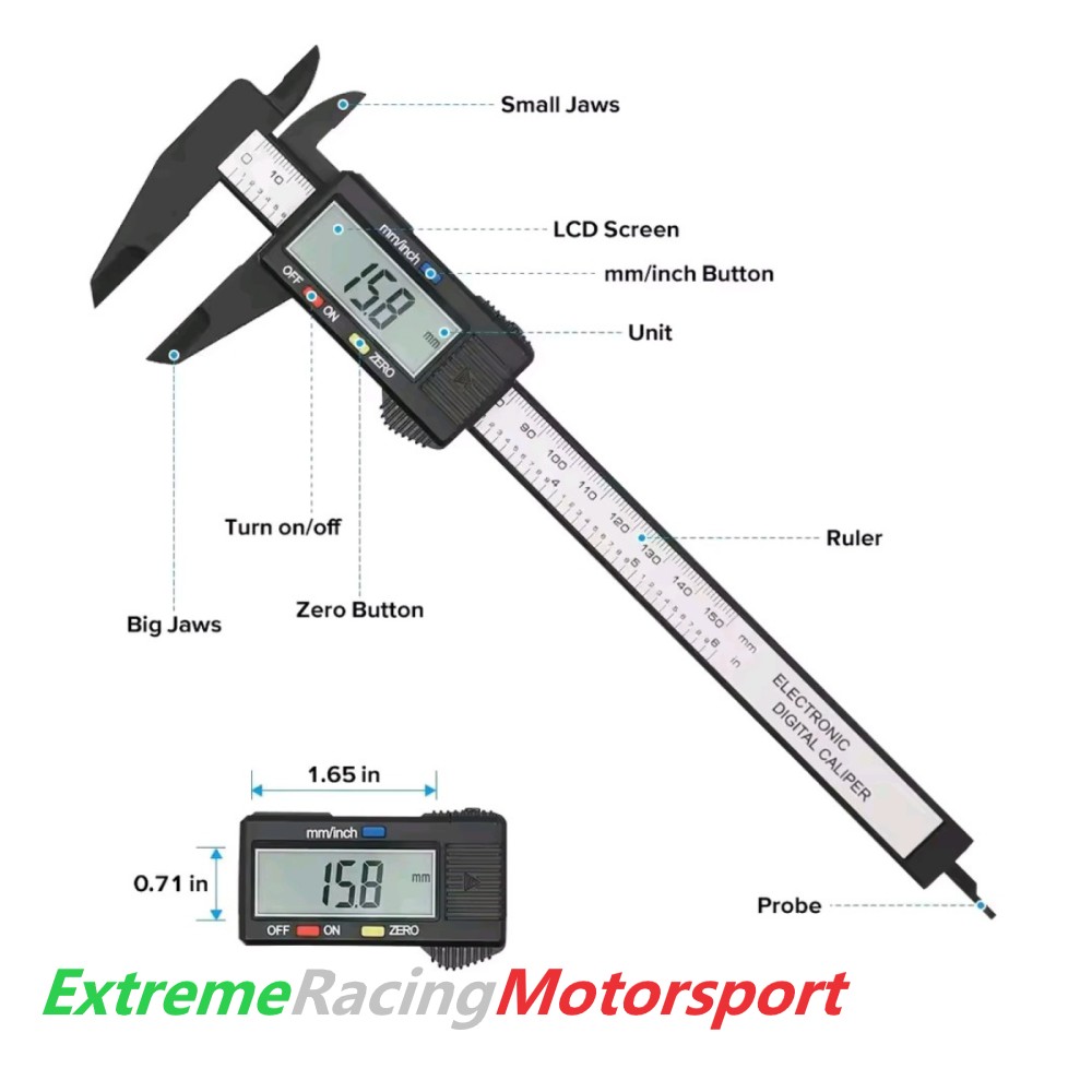 Xtreme Racing Impianto Carburante e Regolatori di Pressione Calibro elettronico 0-200 mm