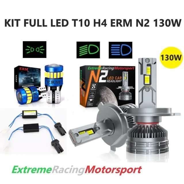 Xtreme Racing Kit Illuminazione LED Kit Lampade FULL LED T10 DEC/H4 ERM N2 CANBUS 6000K