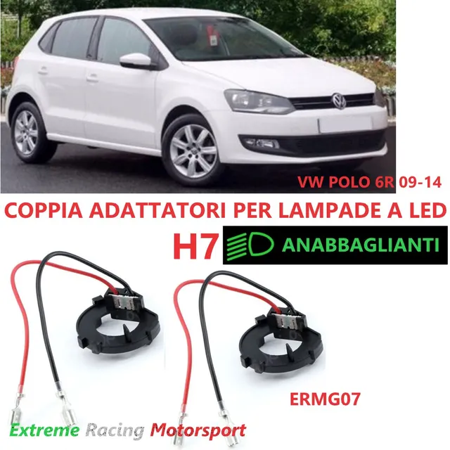 Xtreme Racing Accessori Illuminazione LED ERMG07 VW Polo 6R 09- adattatori H7 LED, coppia
