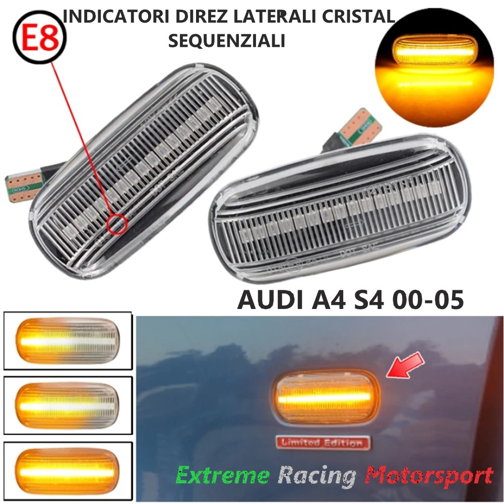 Xtreme Racing Indicatori di Direzione LED Audi A4 S4 00-05 dinamici coppia fumé