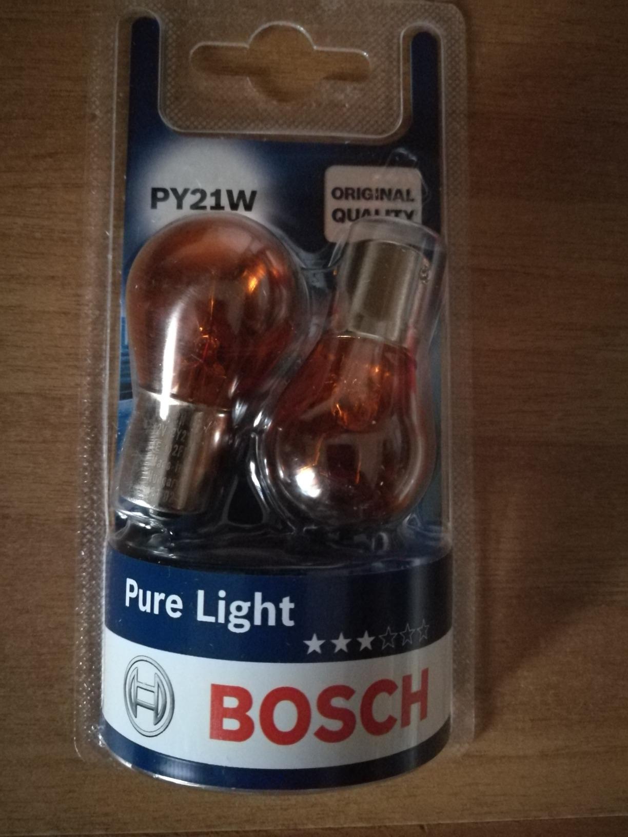 Bosch Lampadine e illuminazione PY21W Pure Light alogene ambra 2 pezzi