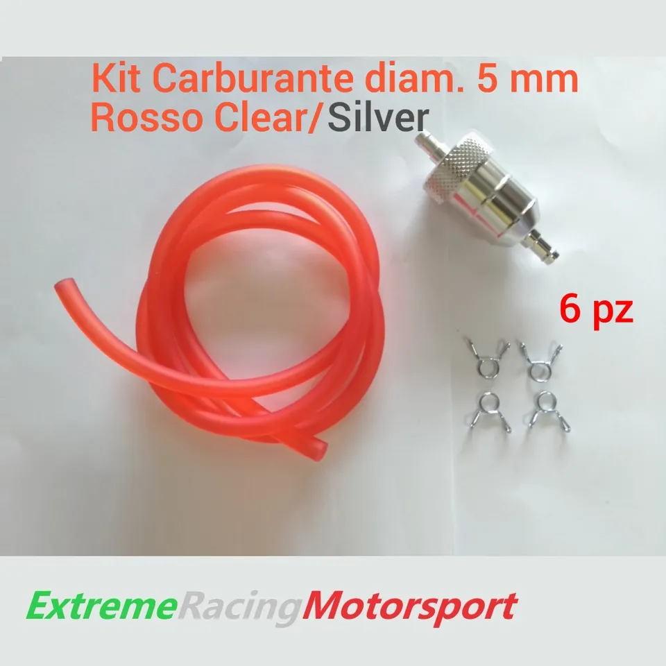 Xtreme Racing Impianto Carburante e Regolatori di Pressione 5×7 mm tubo benzina silicone rosso 1 m