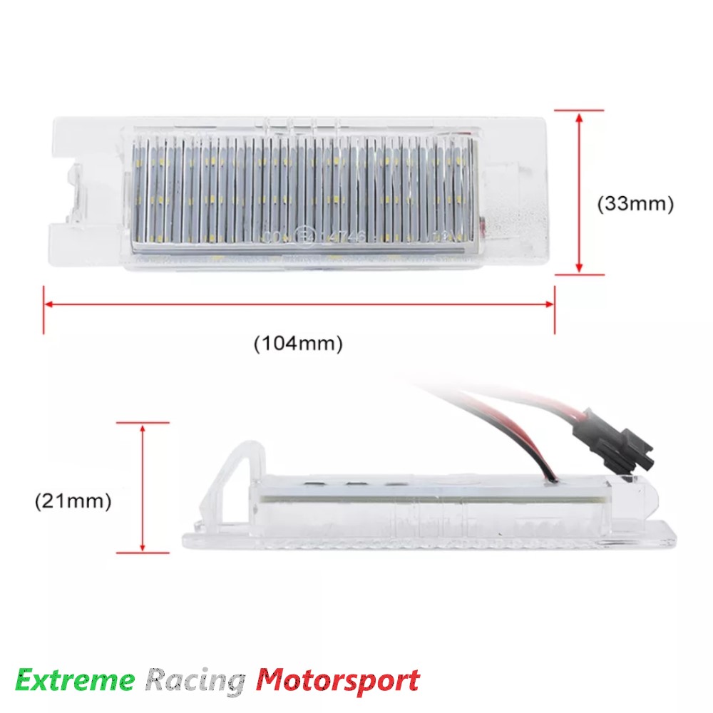 Xtreme Racing Accessori Illuminazione LED Fiat Marea 96-07 placchette targa LED coppia, bianco