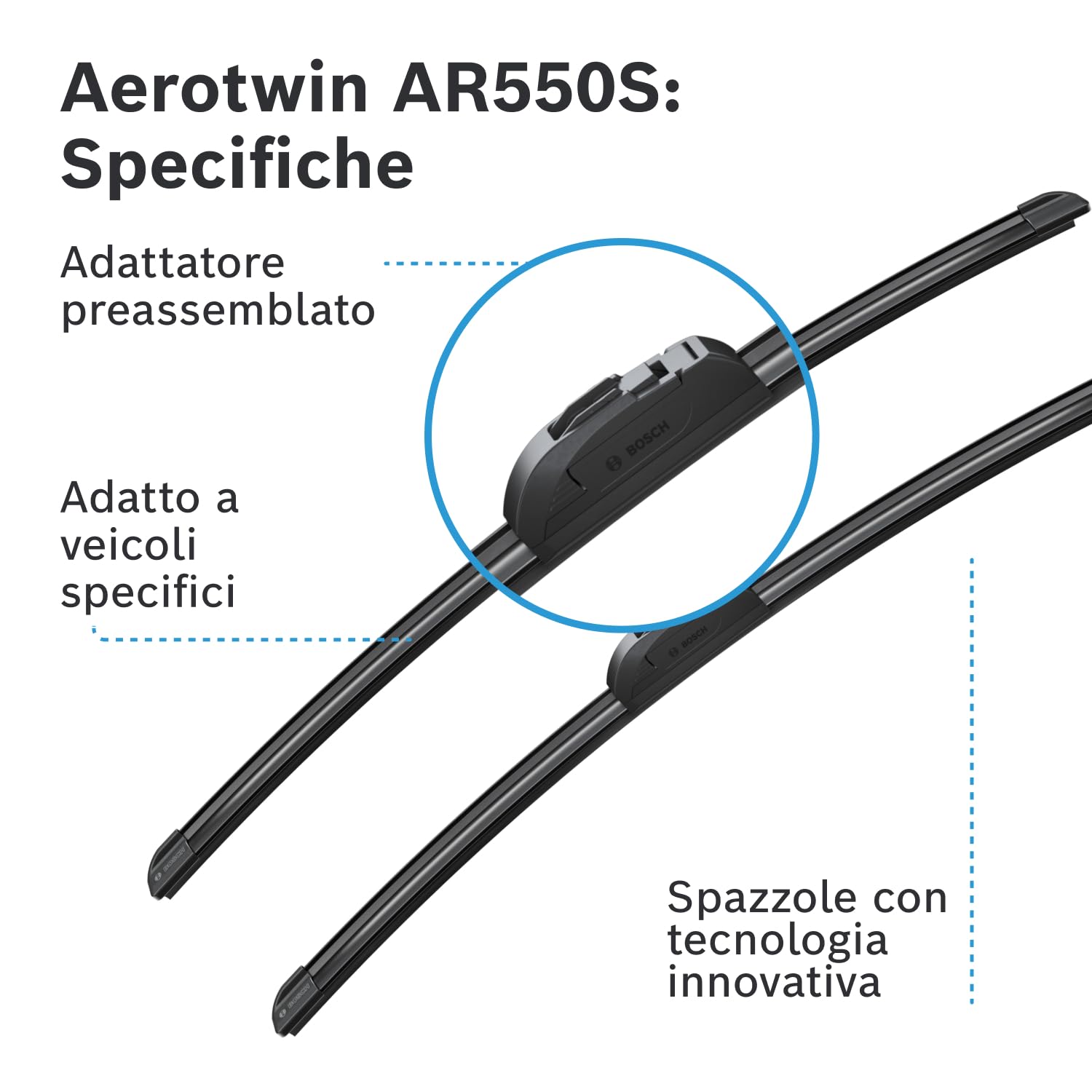 Bosch HCP Spazzole tergicristallo Aerotwin AR550S 2 pezzi 550/530 mm