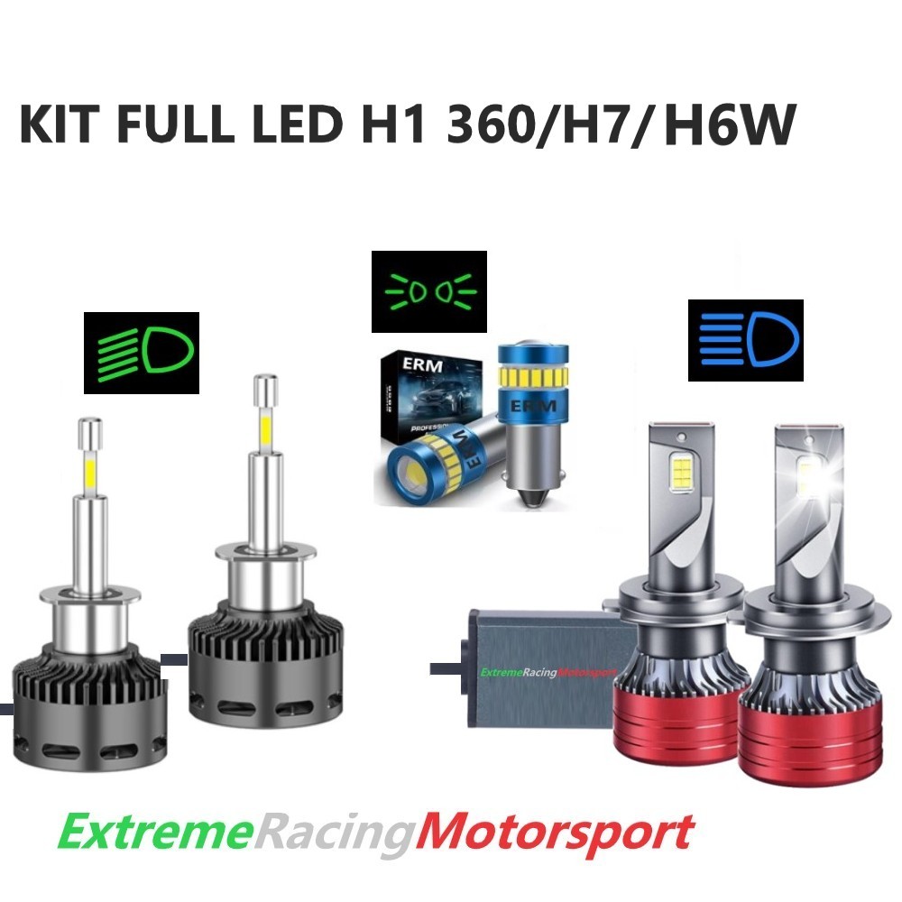 Xtreme Racing Kit Illuminazione LED Kit Lampade FULL LED H6W/H1 360° 40K/H7 kit LED 6000K