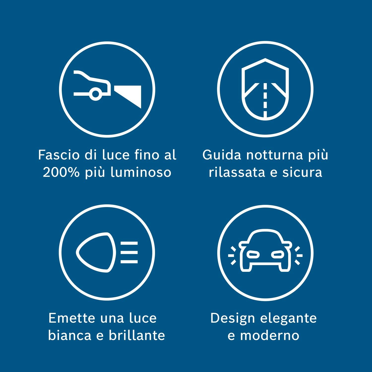 Bosch Plus 200 Gigalight 1987301435 lampadine H4 2 pezzi, luce più bianca