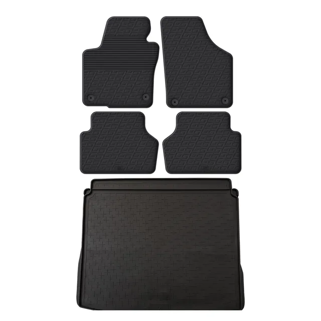 Travall Bundles VW Tiguan tappetino bagagliaio e tappetini gomma 2008-2016