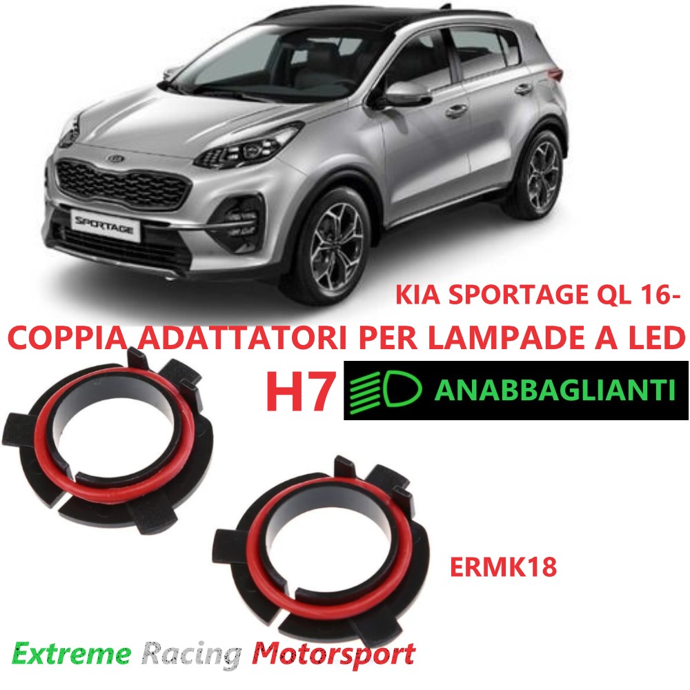 Xtreme Racing Accessori per Illuminazione LED ERMK18 adattatori H7 Kia Sportage QL 2 pezzi
