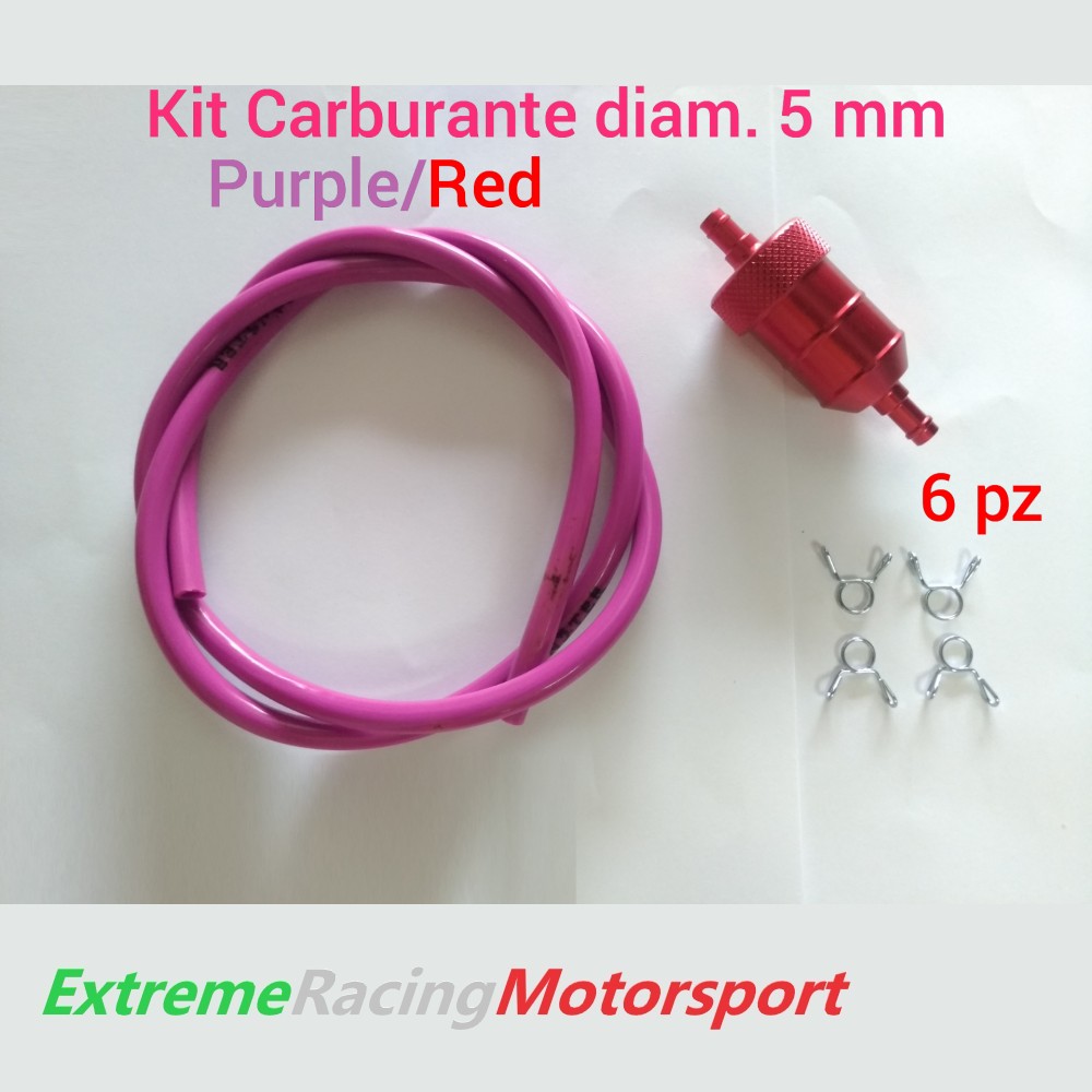 Xtreme Racing Kit tubo carburante siliconico 5×7 mm 1 m viola/rosso