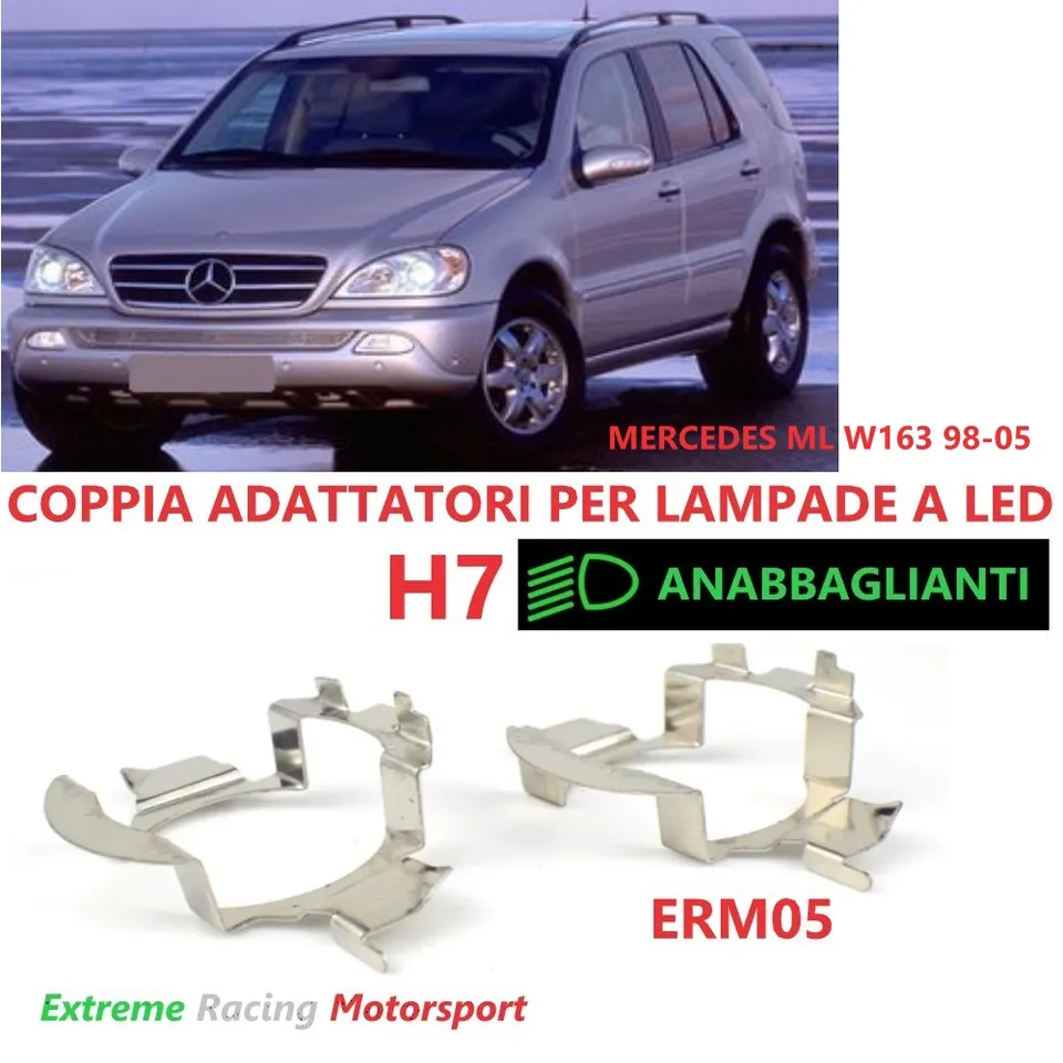 Xtreme Racing Accessori per Illuminazione LED ERM005 Mercedes ML W163 98-05 adattatori H7