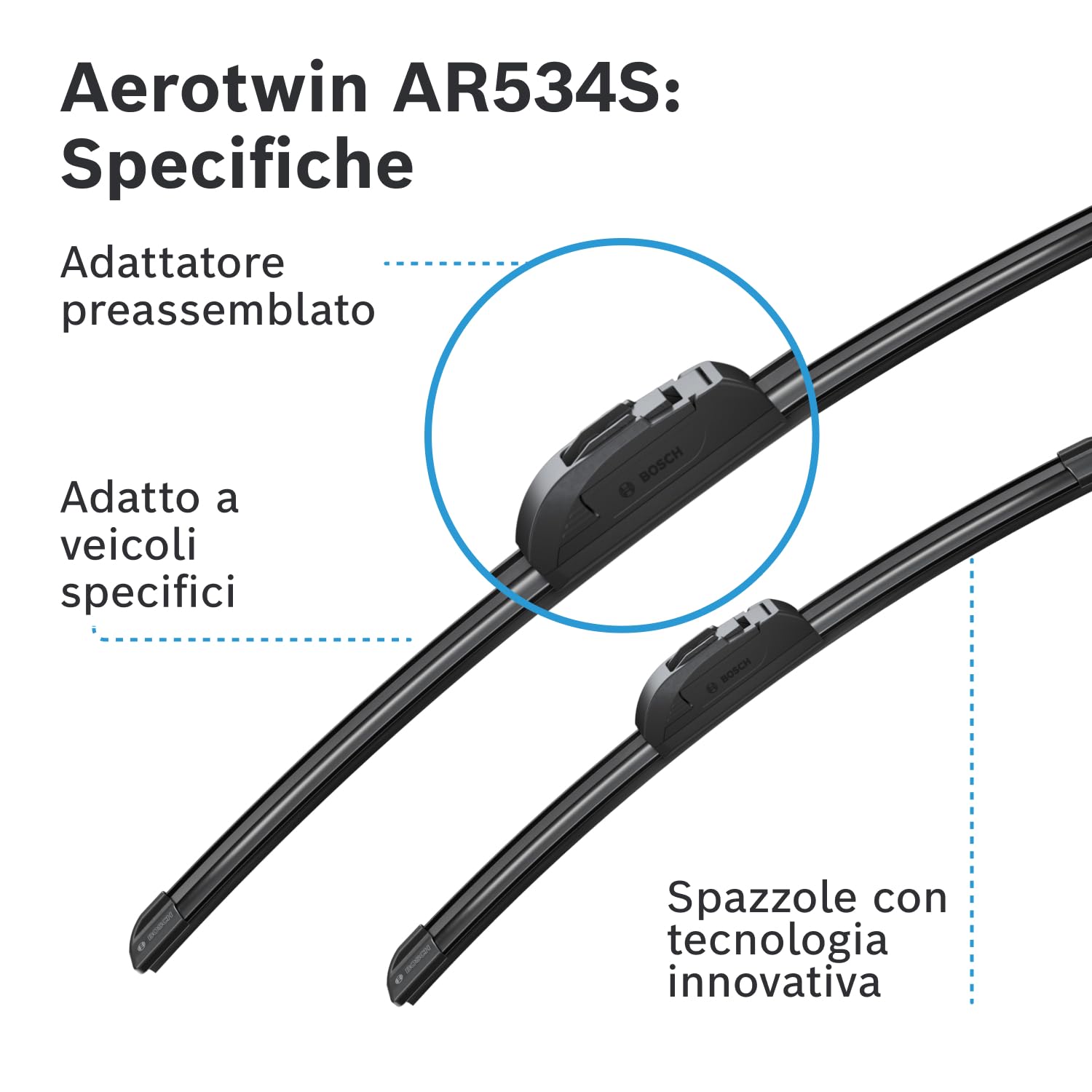 Bosch Spazzole tergicristallo 3397007503 AeroTwin anteriori 530/380 mm