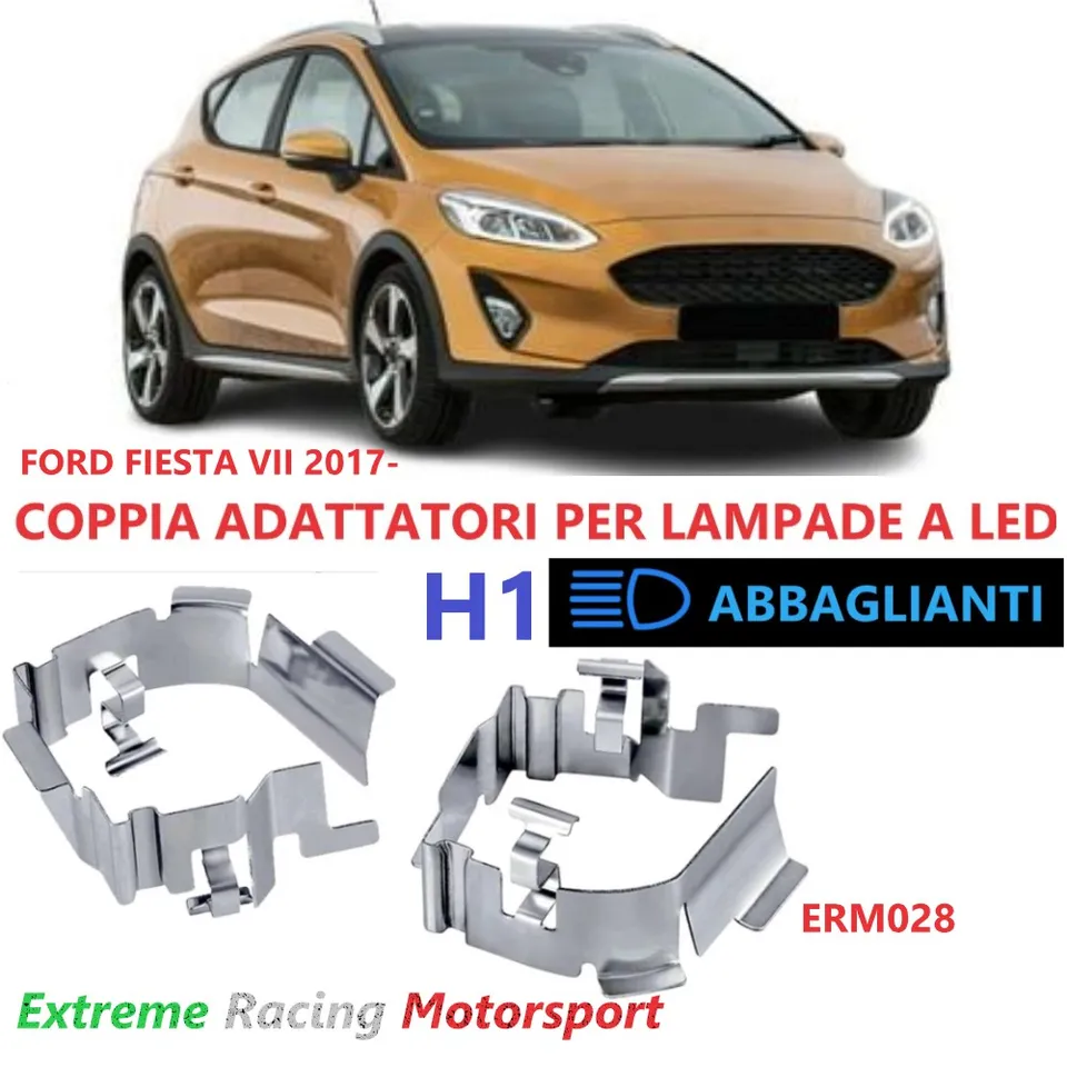 Xtreme Racing Accessori per Illuminazione LED ERM028 adattatori lampadine H1 Ford Fiesta VII 2017- coppia