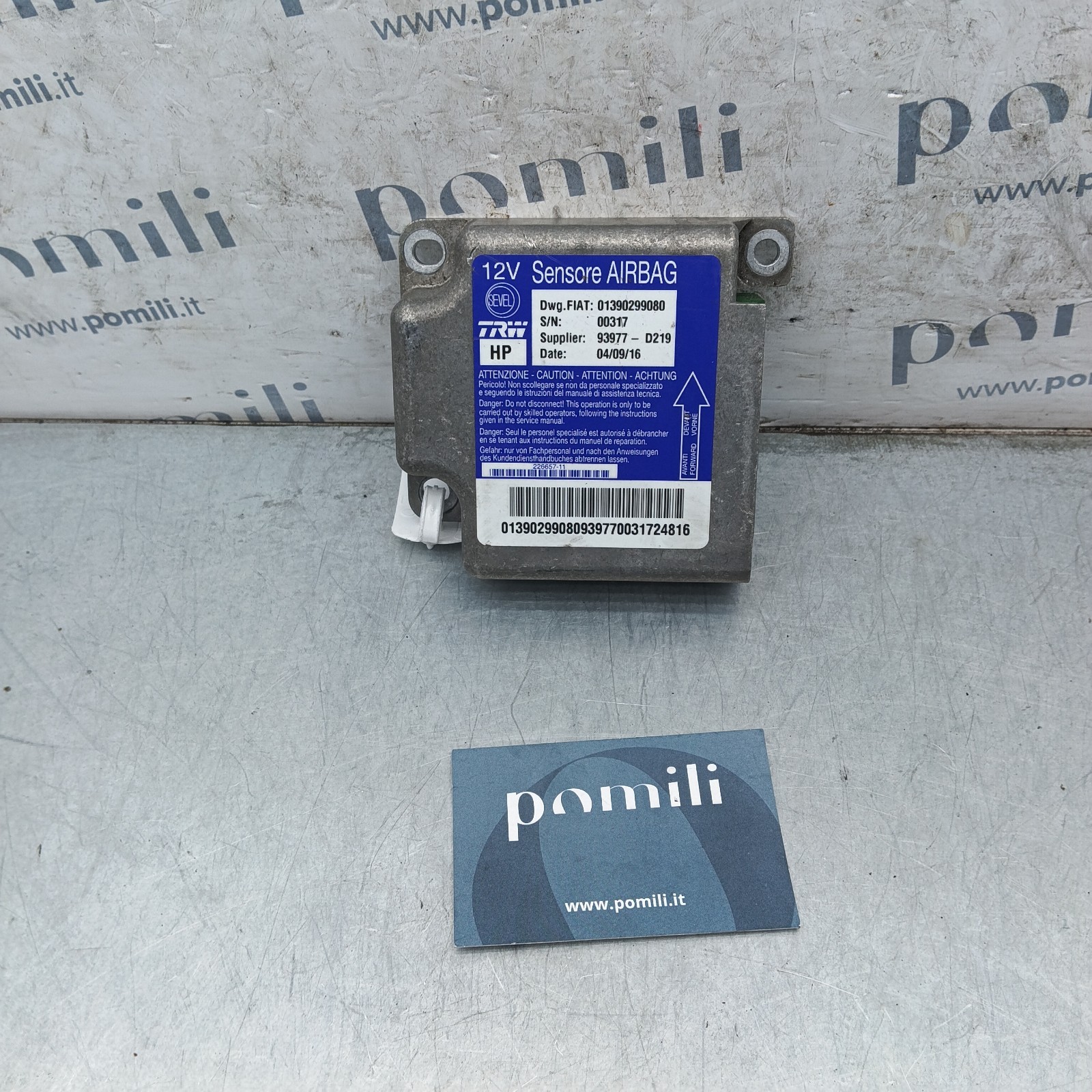 Pomili Dispositivi di sicurezza Centralina Airbag Fiat Ducato 01390299080 usata
