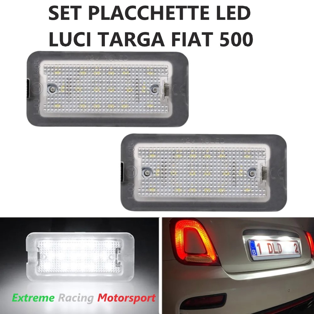 Xtreme Racing Accessori per Illuminazione LED Abarth 500 placchette LED targa coppia bianco IP68