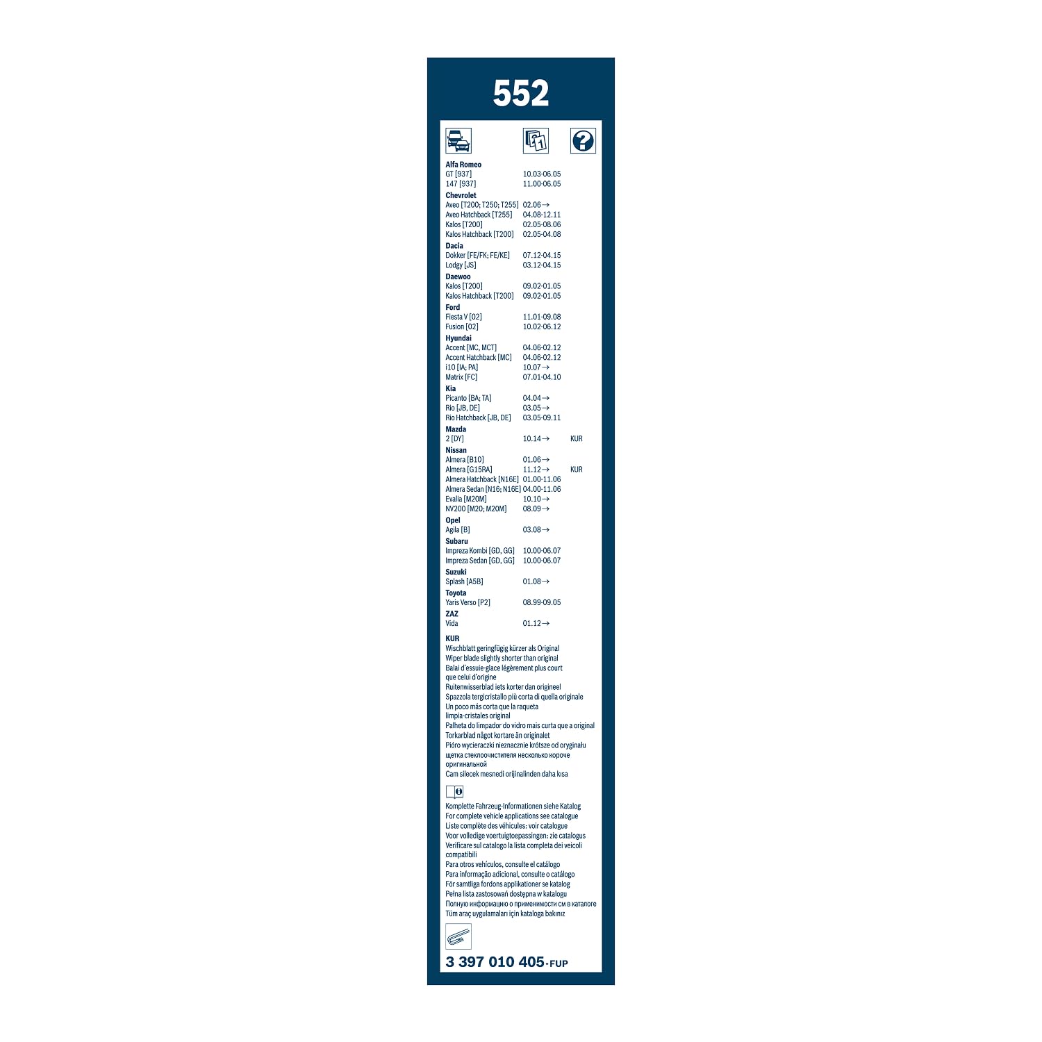 Bosch HCP Spazzole tergicristallo 3397010405 Twin spazzole anteriori 2 pezzi