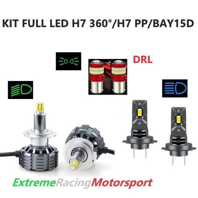 Xtreme Racing Kit Illuminazione LED BAY15D 21/5W/H7 360° 20Klm/H7 PP kit 6000K