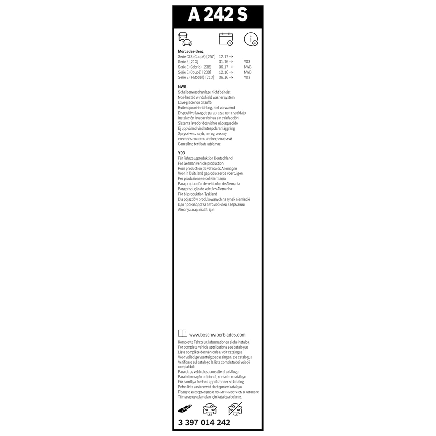 Bosch Spazzole tergicristallo Aerotwin A242S 2 pezzi 600 e 550 mm