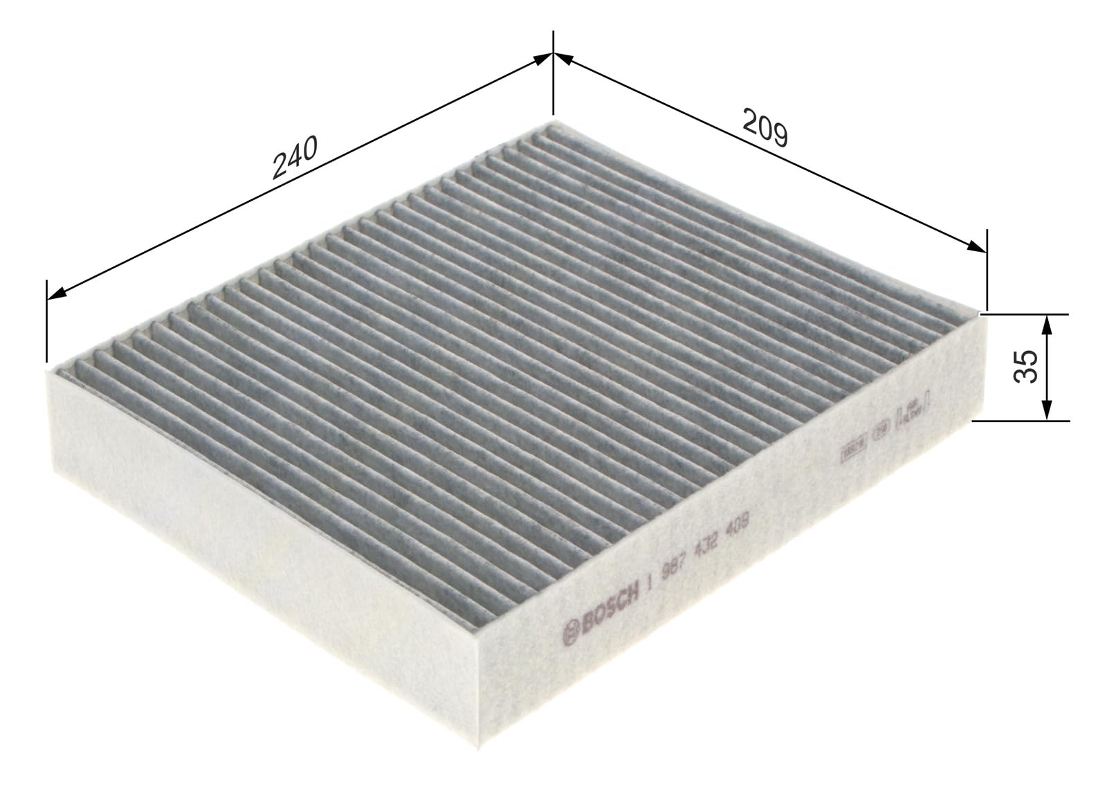 Bosch Filtri 1987432409 filtro abitacolo ai carboni attivi 1 pezzo antiodore