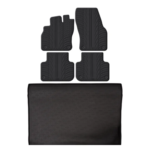Travall Bundles Audi Q3 Rubber Boot Liner and Rubber Car Mats kit gomma