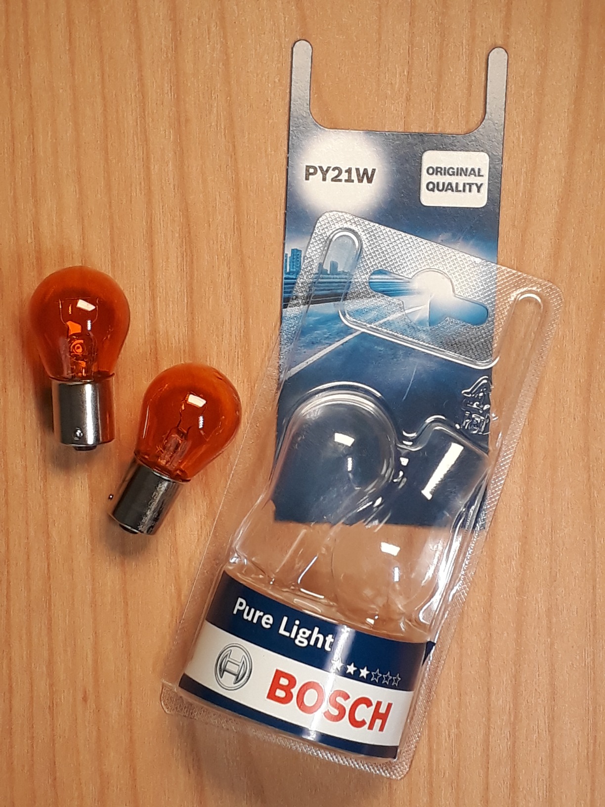 Bosch Lampadine e illuminazione PY21W Pure Light alogene ambra 2 pezzi