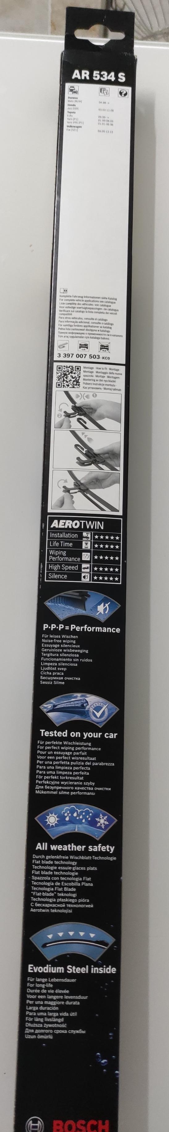 Bosch Spazzole tergicristallo 3397007503 AeroTwin anteriori 530/380 mm