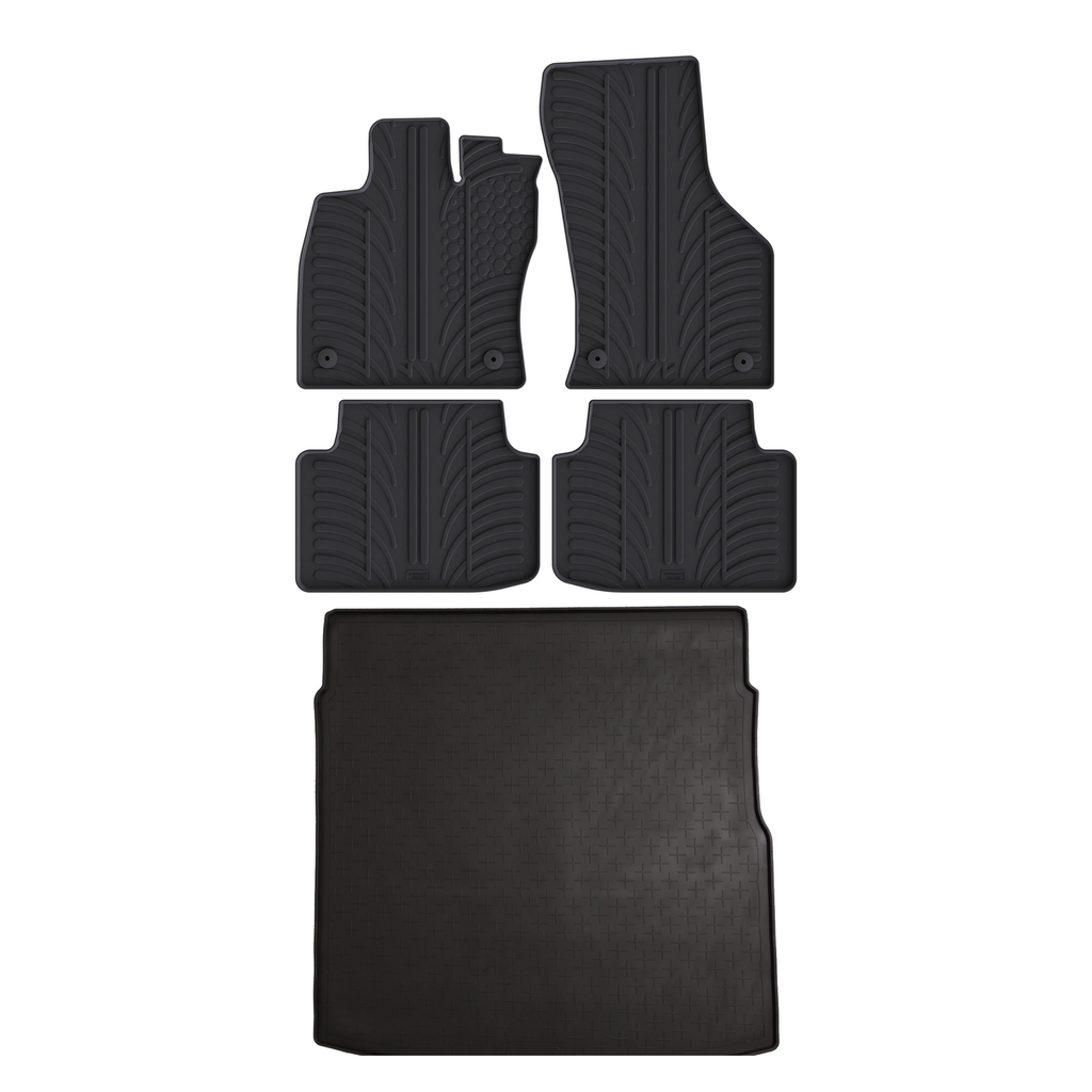 Travall Bundles VW Passat Rubber Boot Liner e Rubber Car Mats Bundle 2015-2024