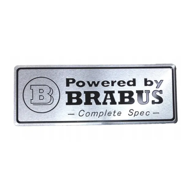Xtreme Racing Decorazioni Auto e Adesivi Powered by Brabus stemma Silver 8 x 3 cm in alluminio