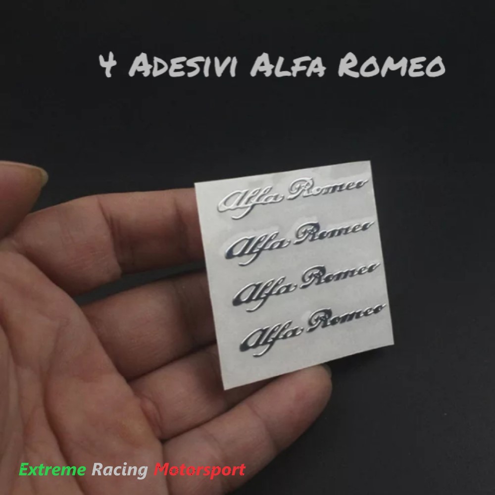Xtreme Racing Decorazioni Auto Adesivo Alluminizzato Alfa Romeo 4 pezzi cromo