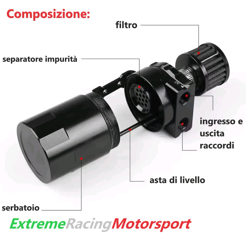 Xtreme Racing Filtri Olio e Carburante Serbatoio RVO Blu recupero vapori olio