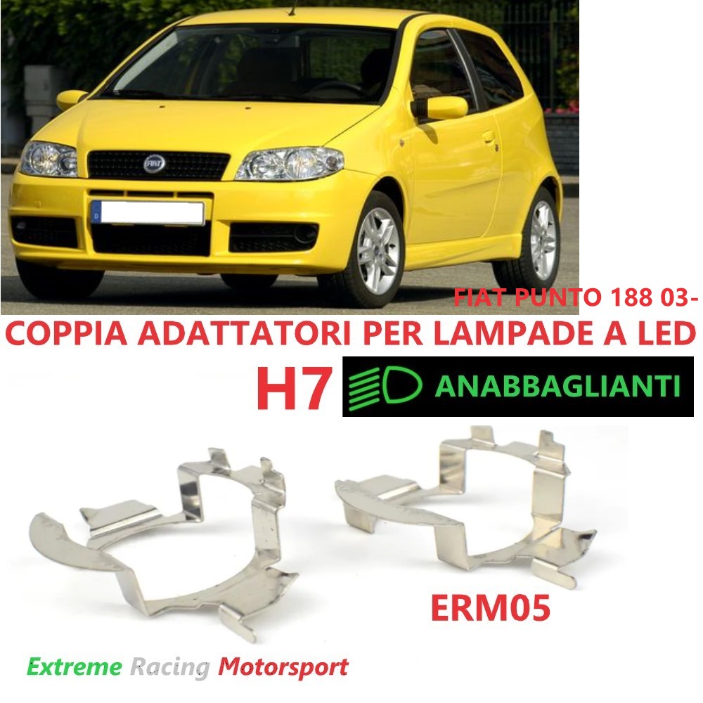 Xtreme Racing Accessori per Illuminazione LED ERM005 Fiat Punto 188 03- adattatori H7 metallo