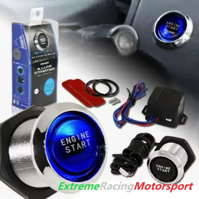 Xtreme Racing Decorazioni Auto e Adesivi Pulsante Engine Start avviamento blu 12 V, con relè