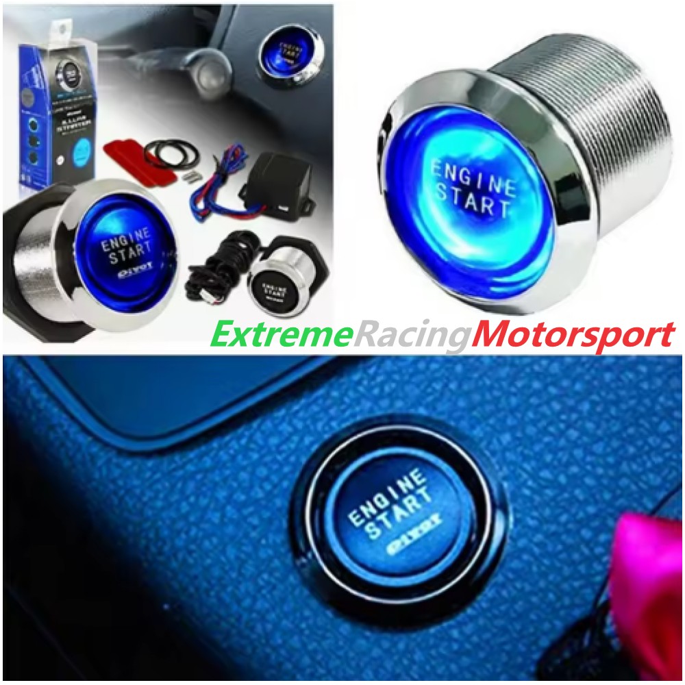 Xtreme Racing Decorazioni Auto e Adesivi Pulsante Engine Start avviamento blu 12 V, con relè