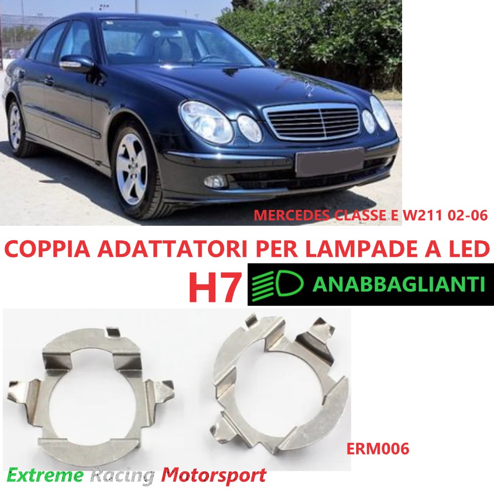 Xtreme Racing Accessori per Illuminazione LED Adattatori Portalampade ERM006 Mercedes Classe E W211 02-06 H7