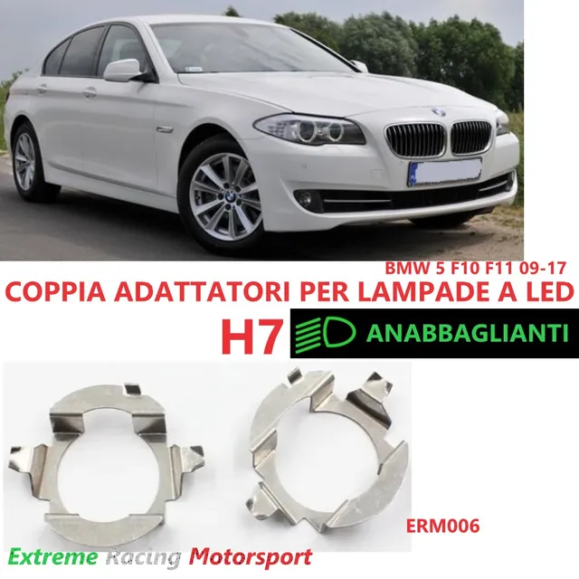 Xtreme Racing Accessori per Illuminazione LED ERM006 adattatori H7 BMW Serie 5 F10 F11 09-17 2 pezzi