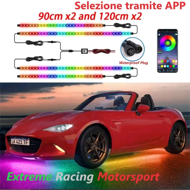 Xtreme Racing Kit Illuminazione LED Undercar Multicolor Infrared APP Control 250 LED IP67