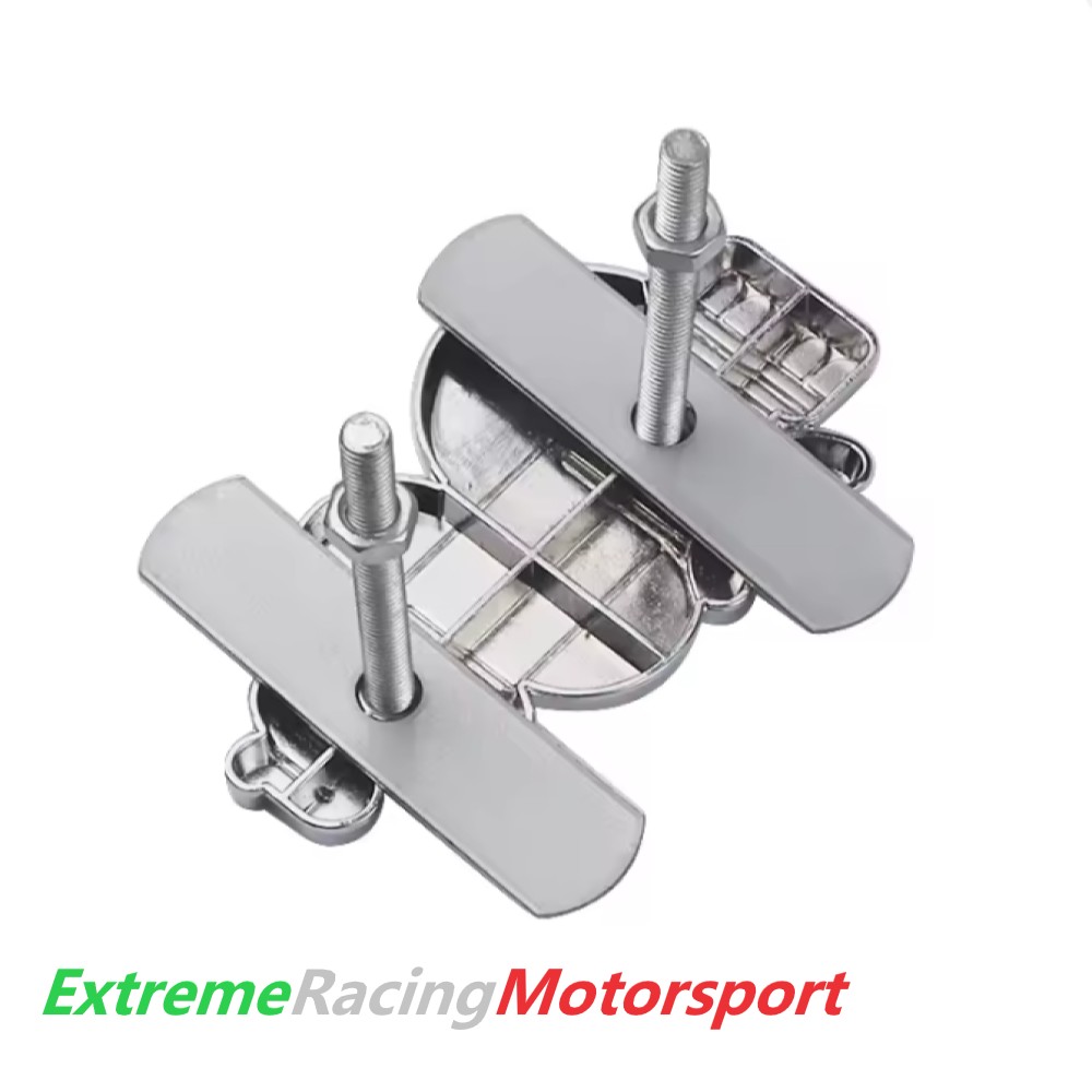Xtreme Racing Decorazioni Auto e Adesivi Stemma in Metallo Bordo Black Biscione Tricolore, fissaggio con kit